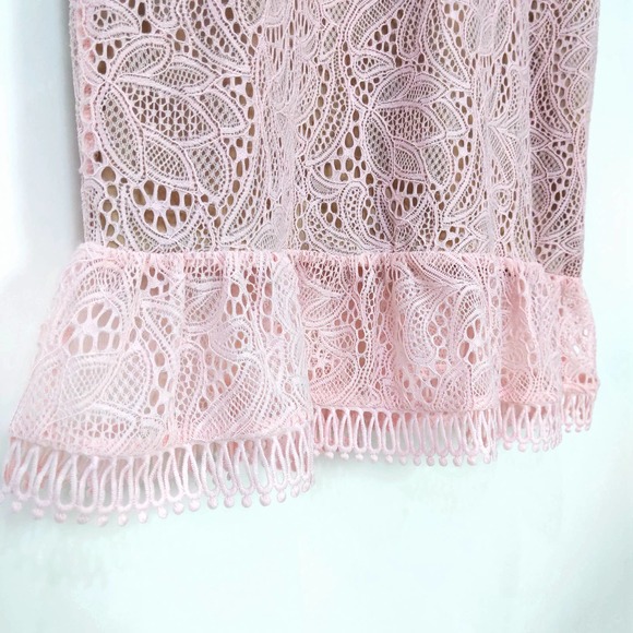 Bardot Theodora Lace Sheath Mini Dress In Soft Pink Wedding Preppy Party - Picture 3 of 8
